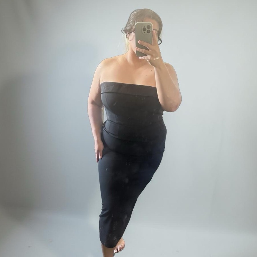 NWT French Connection Black Strapless Mindi Dress